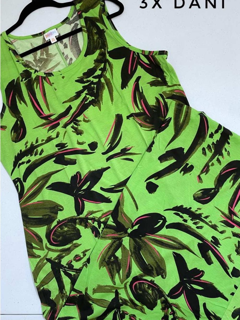 LuLaRoe Bright Lime Green Floral Maxi Dress
